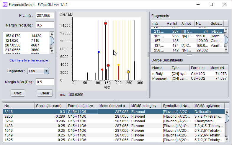 FlavonoidSearch FsTool GUI